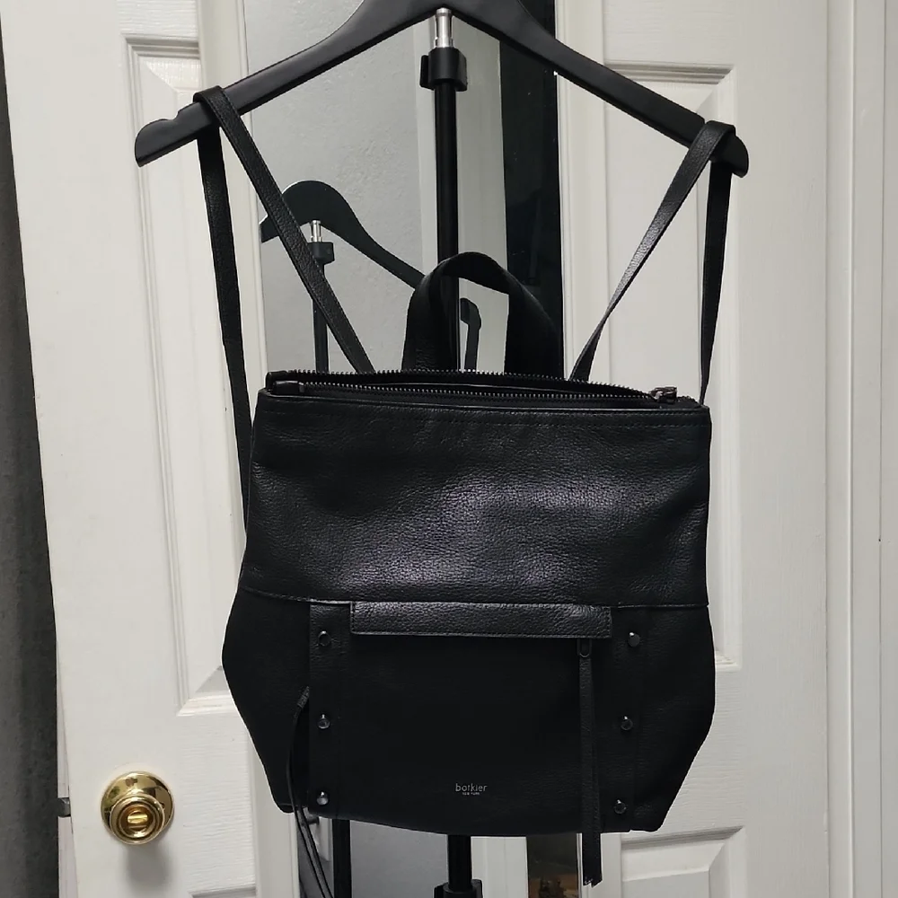 Botkier Black Leather Convertible Backpack City Chic Tote